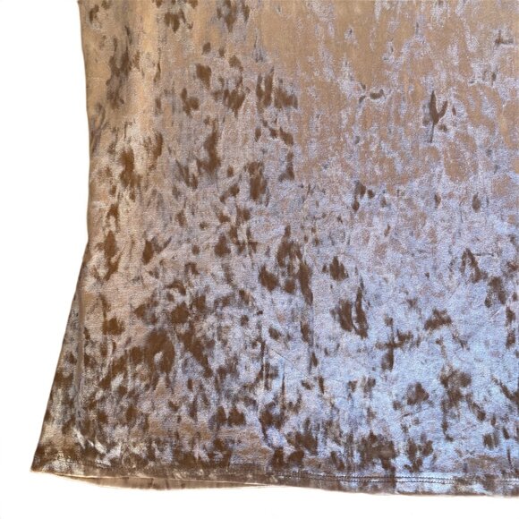 A Byer Y2K Crushed Velvet Tank Top Rose Gold Scallop Going Out Coquette Indie -S - Picture 10 of 13